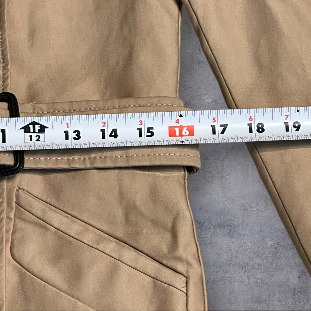 Zara Basic Outerwear Beige Double Breasted Trench Coat Belted XS - Picture 14 of 16